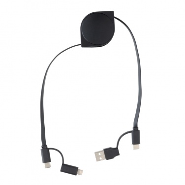 Logo trade advertising products image of: RCS standard recycled plastic and TPE 6-in-1 cable