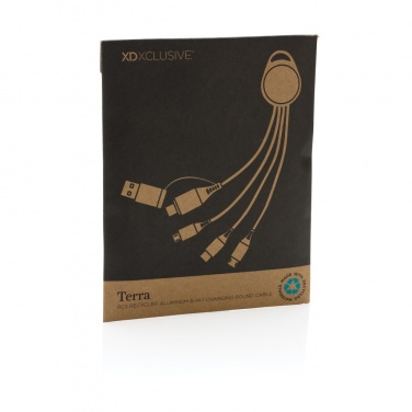Logo trade promotional gifts picture of: Terra RCS recycled aluminium 6-in-1 charging cable