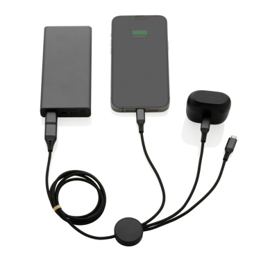 Logotrade promotional gift picture of: Terra RCS recycled aluminium 120cm 6-in-1 cable