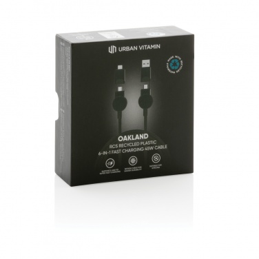 Logotrade promotional item picture of: Oakland RCS recycled plastic 6-in-1 fast charging 45W cable