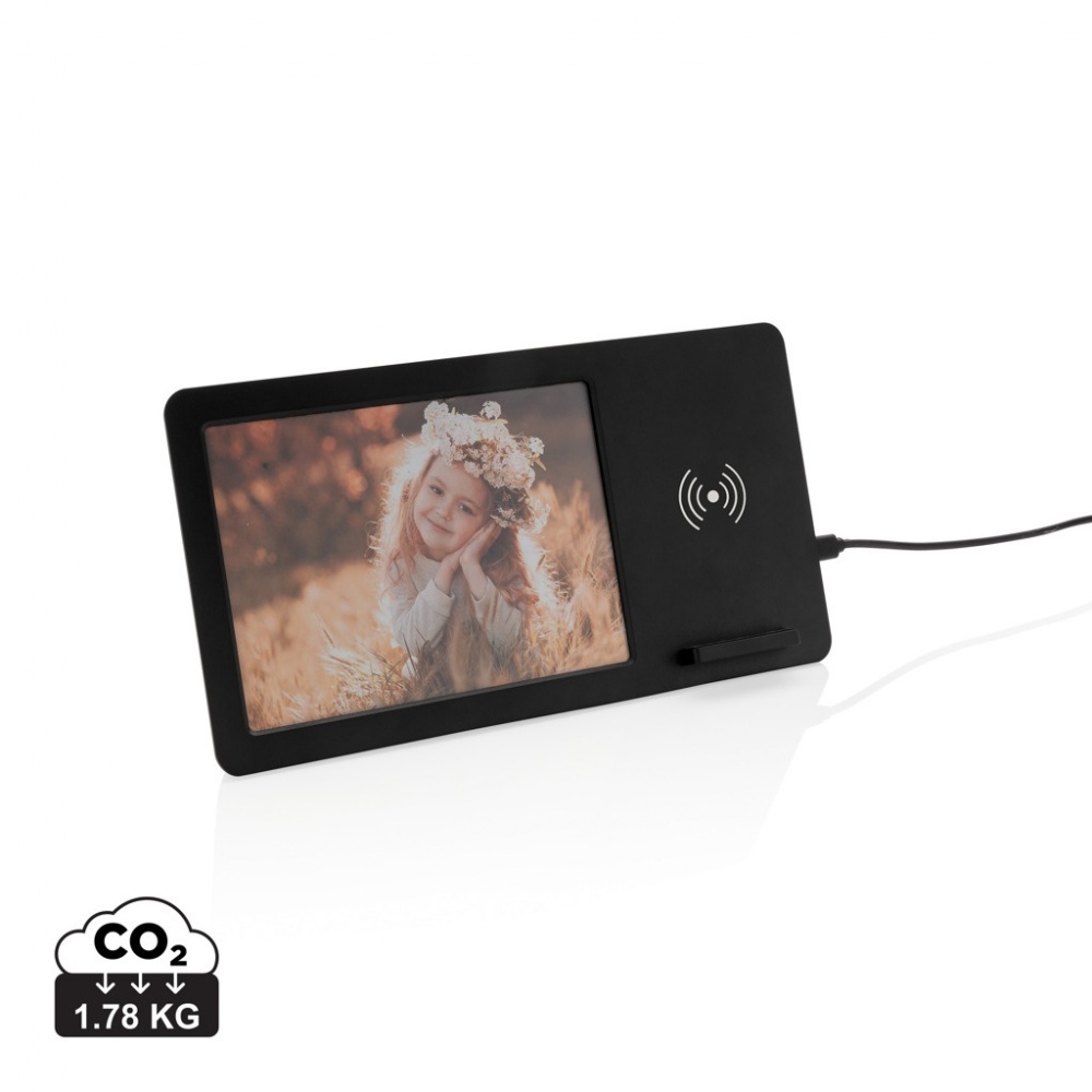 Logo trade business gift photo of: 5W Wireless charger and photo frame