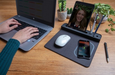 Logo trade promotional gifts image of: Air mousepad with 5W wireless charging and USB