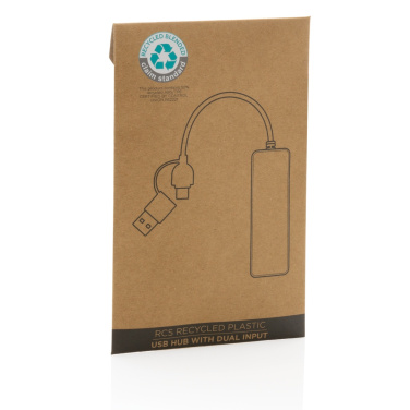 Logotrade corporate gift picture of: RCS recycled plastic USB hub with dual input