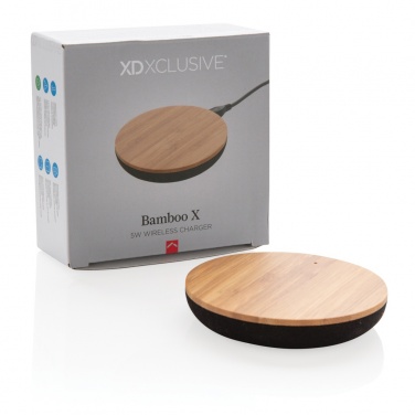 Logotrade promotional gift image of: Bamboo X 5W wireless charger