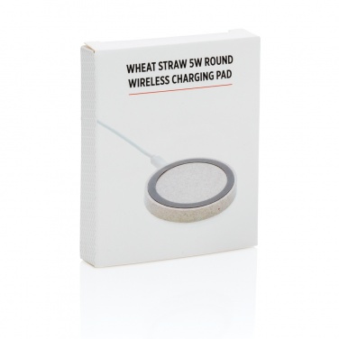 Logo trade promotional giveaway photo of: Wheat Straw 5W round wireless charging pad