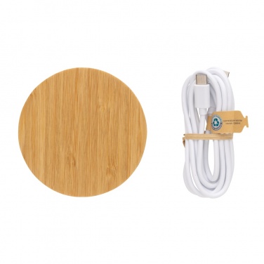 Logo trade promotional items picture of: Bamboo 15W wireless charger