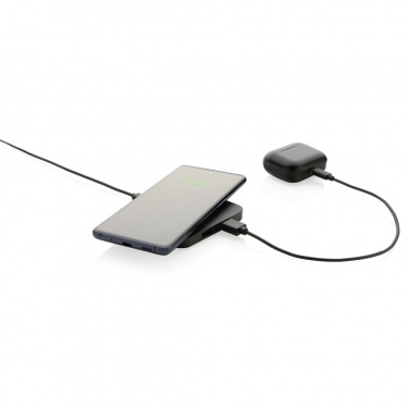 Logo trade corporate gifts picture of: RCS recycled plastic 10W Wireless charger with USB Ports