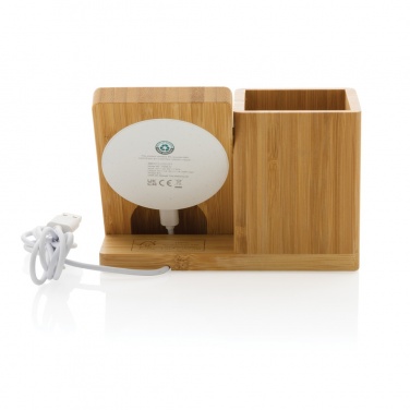 Logotrade advertising products photo of: Calgary bamboo 10W wireless charger