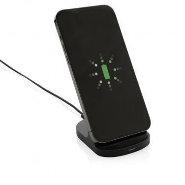Logo trade corporate gift photo of: RCS recycled plastic double coil wireless stand 15W