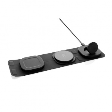Logo trade promotional product photo of: Swiss Peak RCS rplastic 3-in-1 wireless 15W travel charger