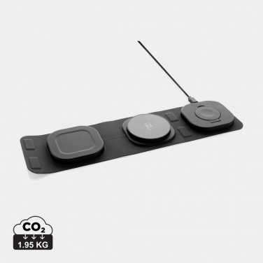 Logo trade business gift photo of: Swiss Peak RCS rplastic 3-in-1 wireless 15W travel charger