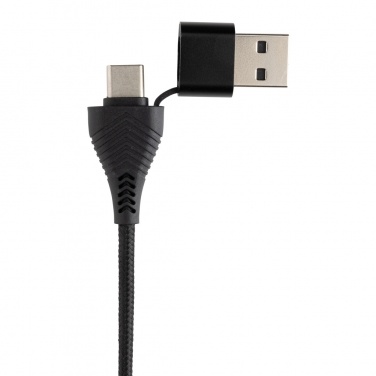 Logo trade promotional products image of: Link RCS recycled plastic and bamboo dual Input USB hub