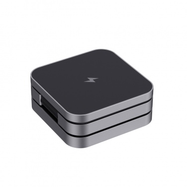 Logotrade promotional giveaway image of: Terra RCS recycled aluminum foldable 3 in 1 15W charger