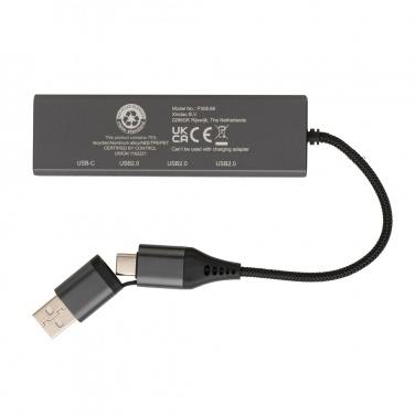 Logotrade promotional products photo of: Terra RCS recycled aluminium hub with 3 USB ports