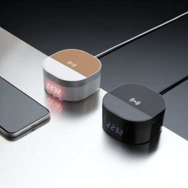 Logo trade promotional merchandise picture of: Aria 5W Wireless Charging Digital Clock