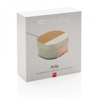 Logo trade promotional merchandise image of: Aria 5W Wireless Charging Digital Clock