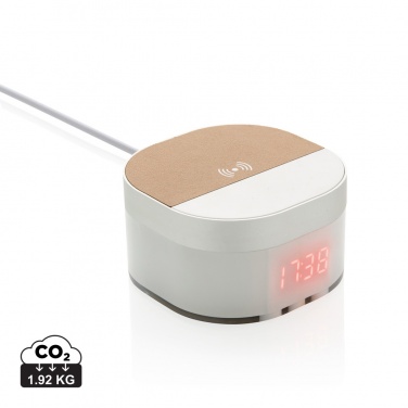 Logo trade advertising products image of: Aria 5W Wireless Charging Digital Clock