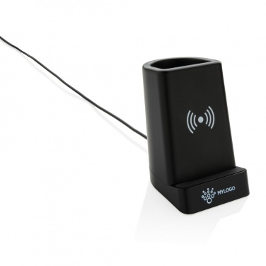 Logotrade promotional product image of: Light up logo 5W wireless charging pen holder