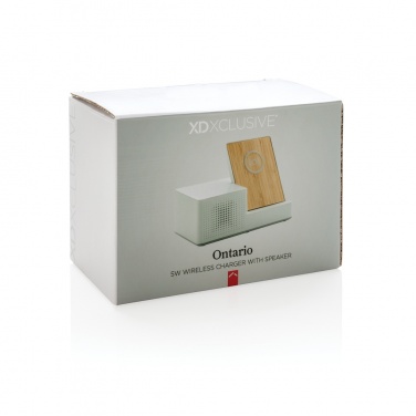 Logo trade promotional merchandise picture of: Ontario 5W wireless charger with speaker