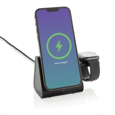 Logo trade business gifts image of: Powerbase RCS recycled plastic 3 in 1 charger with powerbank
