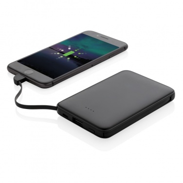 Logotrade promotional items photo of: 5.000 mAh Pocket Powerbank with integrated cables