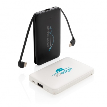 Logotrade promotional products photo of: 5.000 mAh Pocket Powerbank with integrated cables