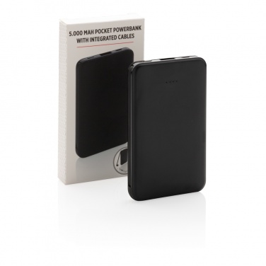 Logotrade promotional items photo of: 5.000 mAh Pocket Powerbank with integrated cables