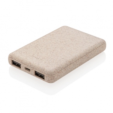 Logotrade promotional products photo of: Wheat Straw 5.000 mAh Pocket Powerbank