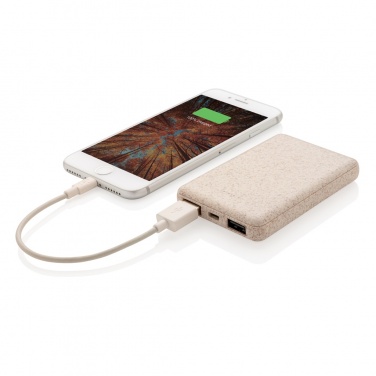 Logotrade promotional items photo of: Wheat Straw 5.000 mAh Pocket Powerbank