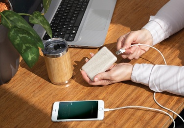 Logo trade corporate gift photo of: Wheat Straw 5.000 mAh Pocket Powerbank