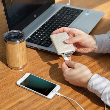 Logo trade promotional merchandise photo of: Wheat Straw 5.000 mAh Pocket Powerbank