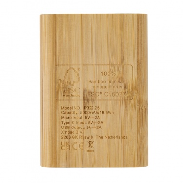 Logo trade promotional products picture of: Bamboo 5.000 mAh powerbank