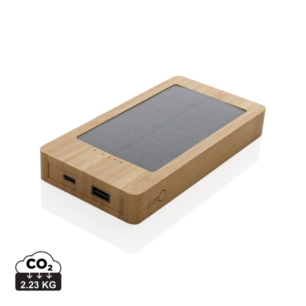 Logotrade promotional item picture of: Sunwick 10.000 mAh Bamboo solar powerbank