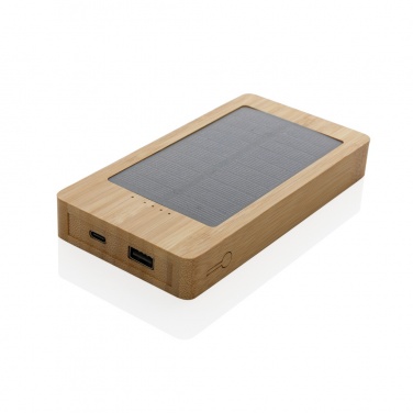 Logo trade promotional merchandise picture of: Sunwick 10.000 mAh Bamboo solar powerbank