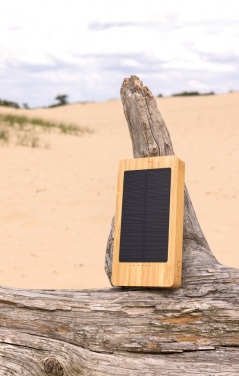 Logotrade promotional gift picture of: Sunwick 10.000 mAh Bamboo solar powerbank
