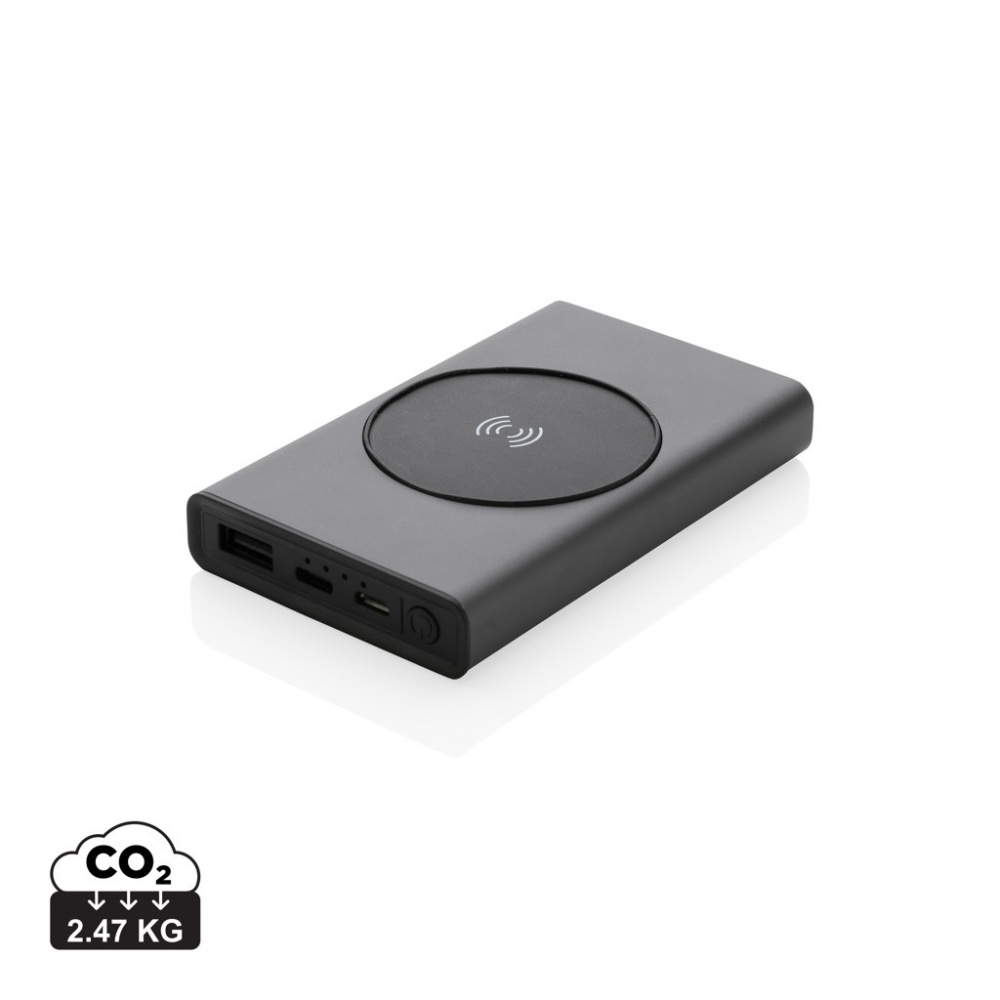 Logo trade promotional product photo of: Terra RCS recycled aluminium 5000 mAh powerbank 5W wireless