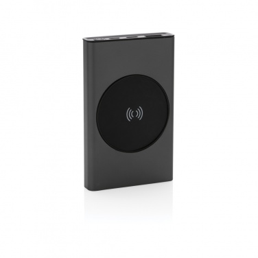 Logo trade promotional item photo of: Terra RCS recycled aluminium 5000 mAh powerbank 5W wireless