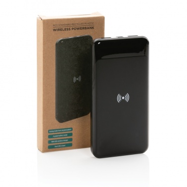 Logo trade promotional gifts picture of: RCS standard recycled plastic wireless powerbank