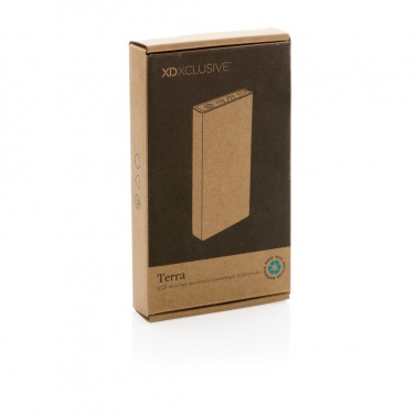 Logo trade corporate gift photo of: Terra RCS recycled aluminium powerbank 5.000 mAh