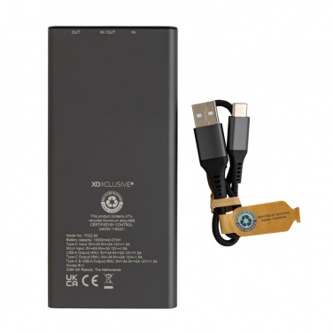 Logotrade advertising products photo of: Terra RCS recycled 18W aluminium powerbank 10.000 mAh
