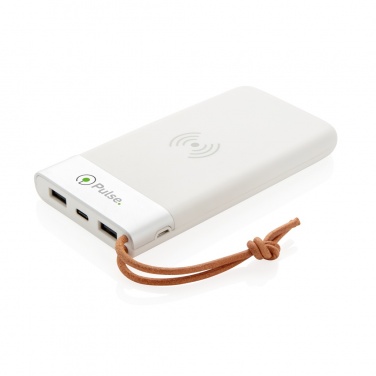 Logo trade advertising products image of: Aria 8.000 mAh 5W wireless charging powerbank