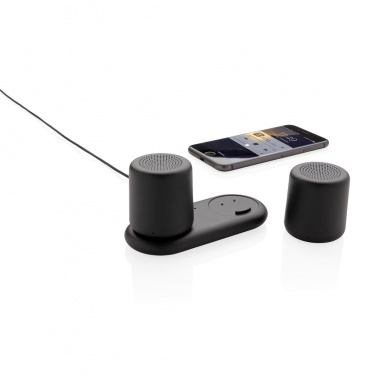 Logo trade promotional giveaways picture of: Double induction charging speaker