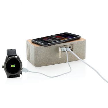 Logotrade promotional item picture of: Wheatstraw wireless charging speaker