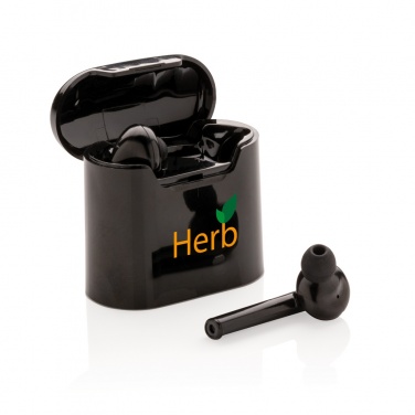Logo trade promotional merchandise picture of: Liberty wireless earbuds in charging case