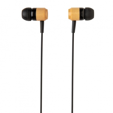 Logo trade promotional giveaways image of: Bamboo wireless earbuds