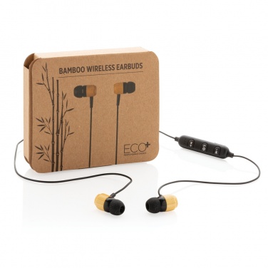 Logotrade promotional merchandise picture of: Bamboo wireless earbuds