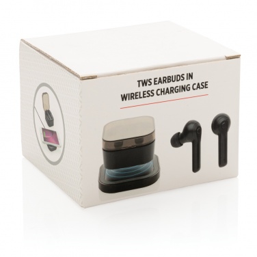 Logo trade corporate gift photo of: TWS earbuds in wireless charging case