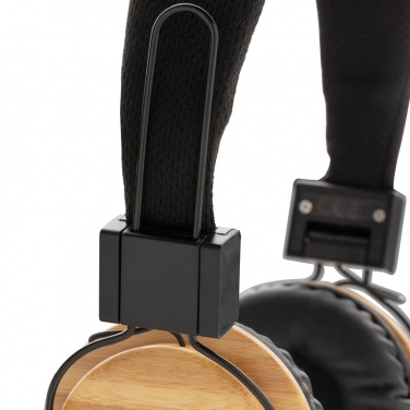 Logo trade business gift photo of: Bamboo wireless headphone