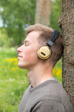Logotrade corporate gift image of: Bamboo wireless headphone
