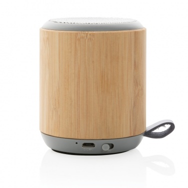 Logotrade promotional products photo of: Bamboo and fabric 3W wireless speaker